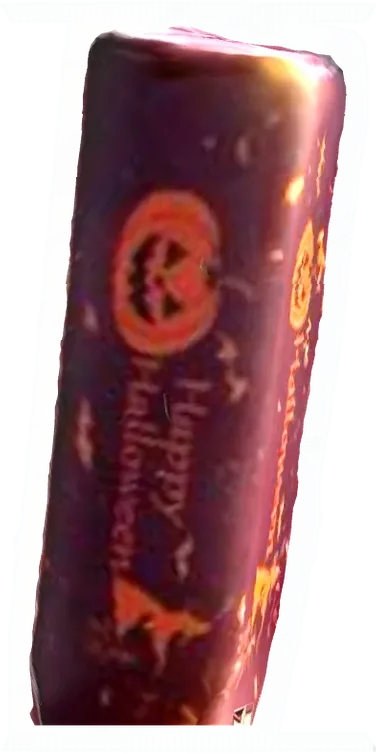 Plum Spooky butter squishy, sealed in its wrapper